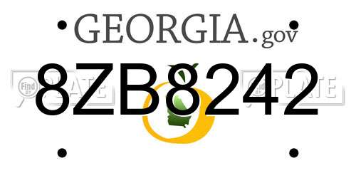 8ZB8242 Georgia License Plate