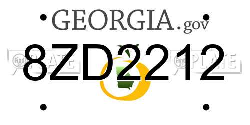 8ZD2212 Georgia License Plate