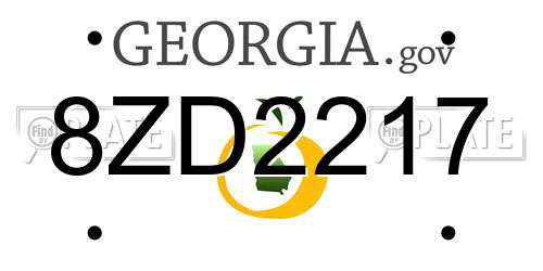 8ZD2217 Georgia License Plate