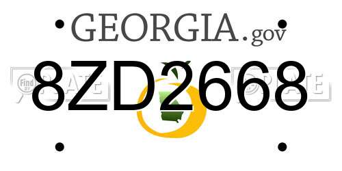 8ZD2668 Georgia License Plate
