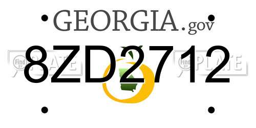 8ZD2712 Georgia License Plate