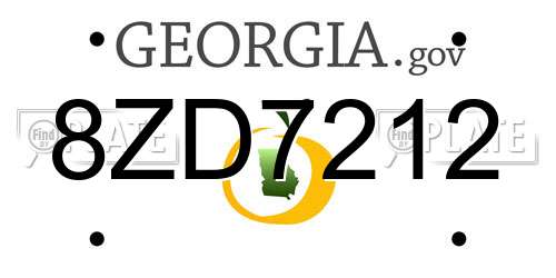 8ZD7212 Georgia License Plate