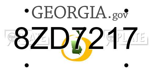 8ZD7217 Georgia License Plate