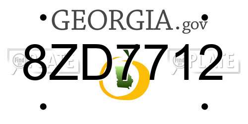 8ZD7712 Georgia License Plate