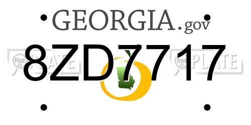 8ZD7717 Georgia License Plate