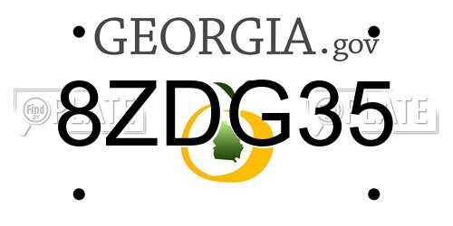 8ZDG35 Georgia License Plate