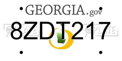 8ZDT217 Georgia License Plate
