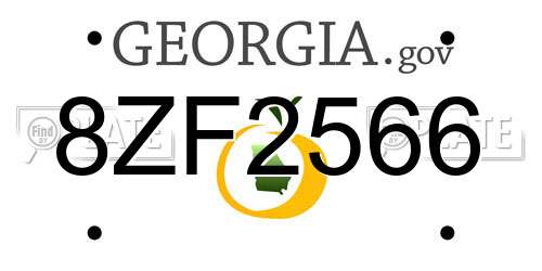 8ZF2566 Georgia License Plate