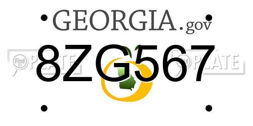 8ZG567 Georgia License Plate