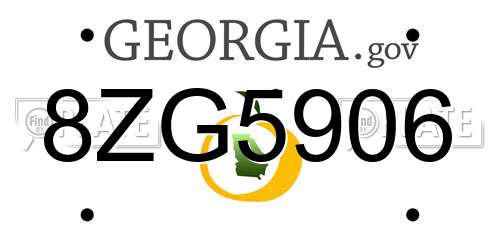 8ZG5906 Georgia License Plate