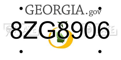 8ZG8906 Georgia License Plate
