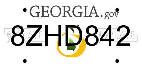 8ZHD842 Georgia License Plate