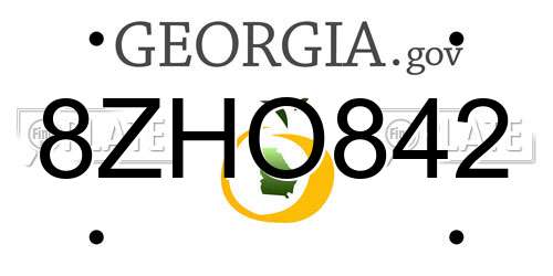 8ZHO842 Georgia License Plate