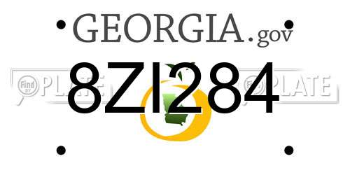 8ZI284 Georgia License Plate