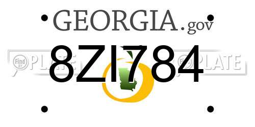 8ZI784 Georgia License Plate