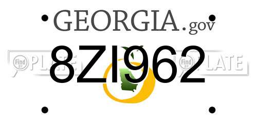 8ZI962 Georgia License Plate
