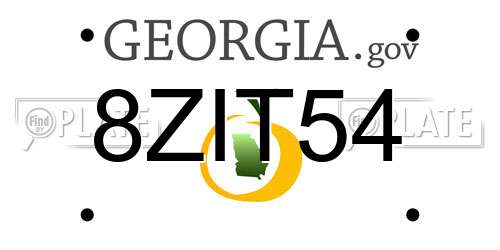 8ZIT54 Georgia License Plate