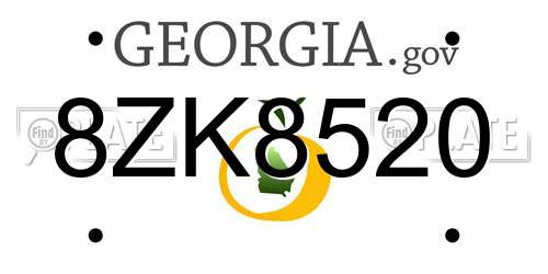 8ZK8520 Georgia License Plate