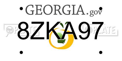 8ZKA97 Georgia License Plate