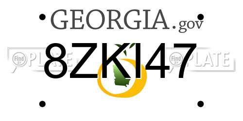8ZKI47 Georgia License Plate