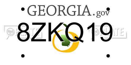 8ZKQ19 Georgia License Plate