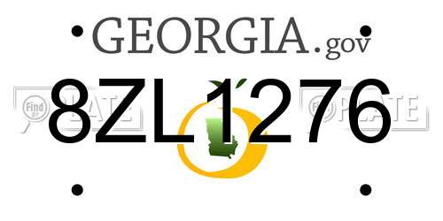8ZL1276 Georgia License Plate