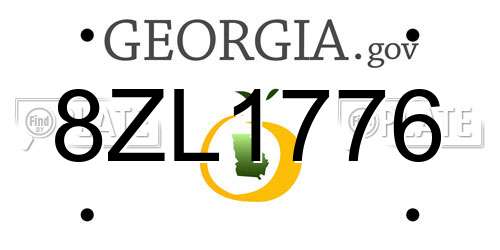 8ZL1776 Georgia License Plate