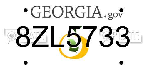 8ZL5733 Georgia License Plate