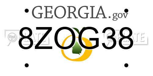 8ZOG38 Georgia License Plate