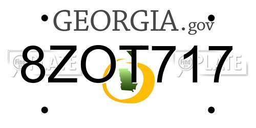 8ZOT717 Georgia License Plate