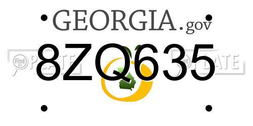 8ZQ635 Georgia License Plate