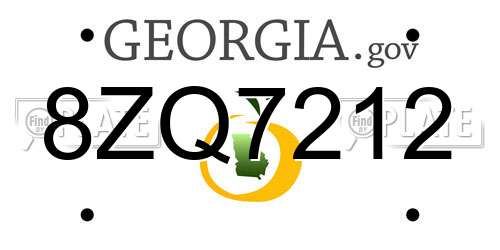 8ZQ7212 Georgia License Plate