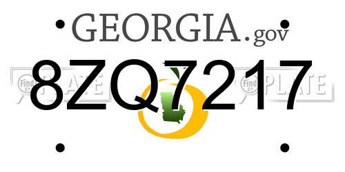 8ZQ7217 Georgia License Plate