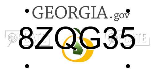8ZQG35 Georgia License Plate