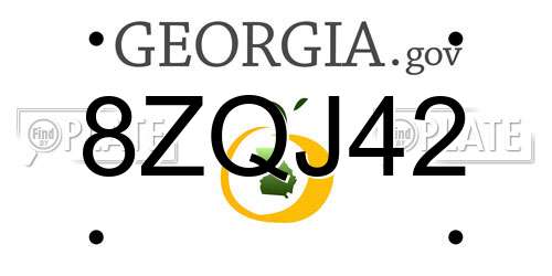 8ZQJ42 Georgia License Plate