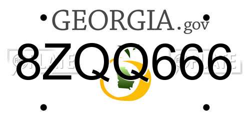 8ZQQ666 Georgia License Plate