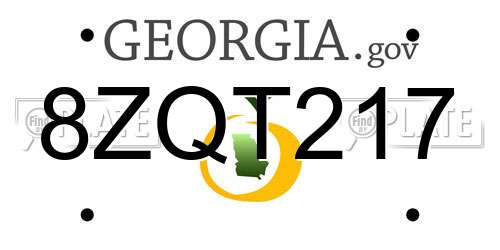 8ZQT217 Georgia License Plate