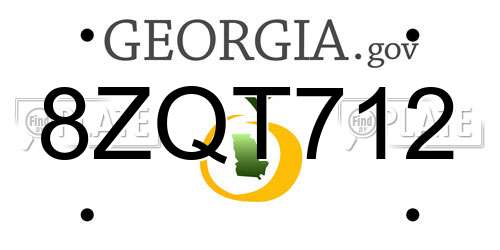 8ZQT712 Georgia License Plate