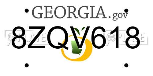8ZQV618 Georgia License Plate