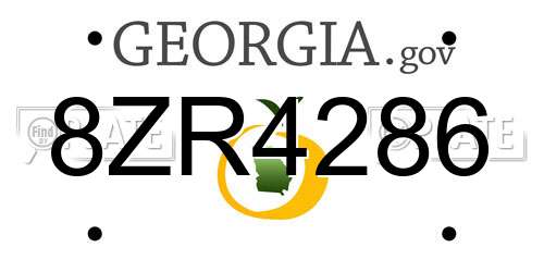 8ZR4286 Georgia License Plate