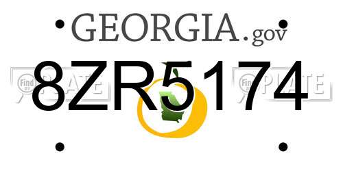 8ZR5174 Georgia License Plate