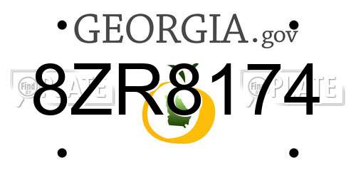 8ZR8174 Georgia License Plate