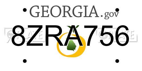 8ZRA756 Georgia License Plate