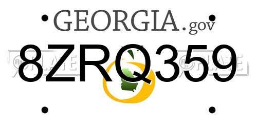 8ZRQ359 Georgia License Plate