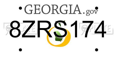 8ZRS174 Georgia License Plate
