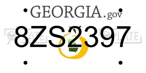 8ZS2397 Georgia License Plate