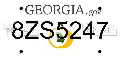 8ZS5247 Georgia License Plate