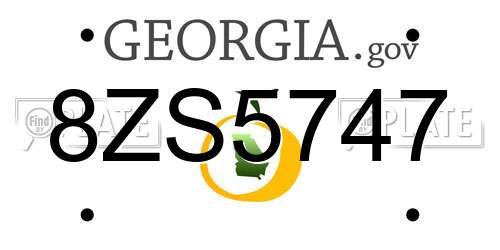 8ZS5747 Georgia License Plate