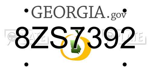 8ZS7392 Georgia License Plate