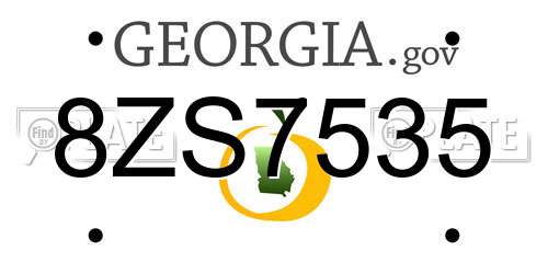 8ZS7535 Georgia License Plate
